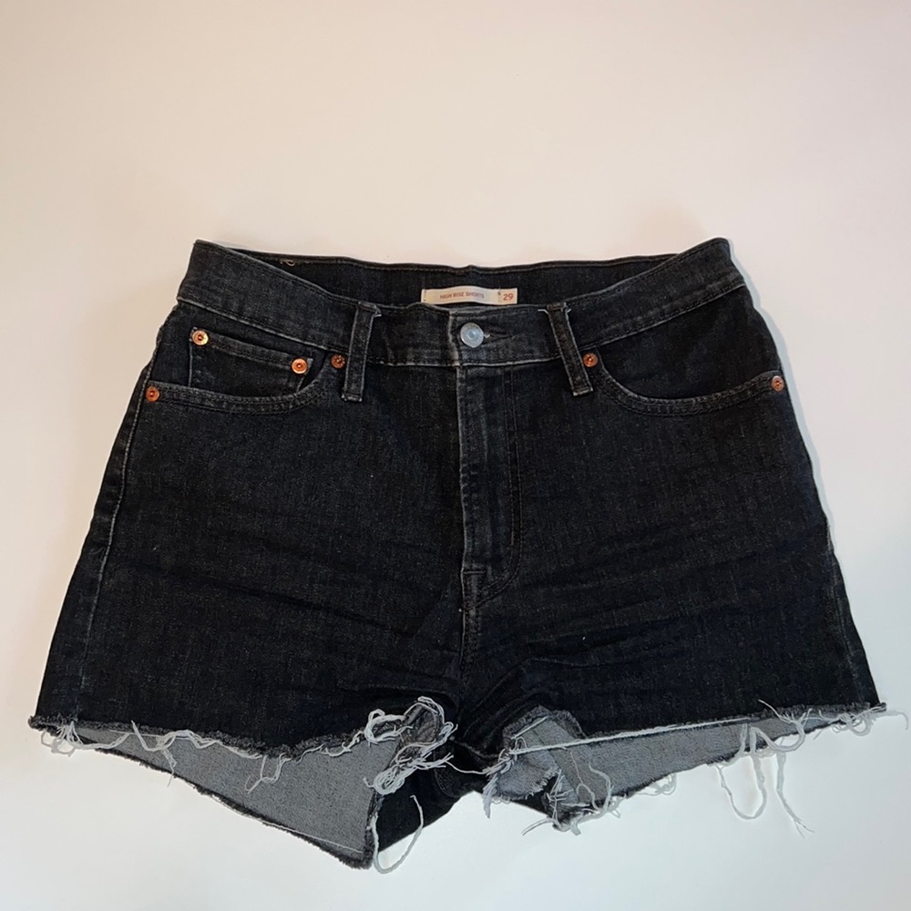 Levi’s High Rise Distressed Denim Shorts